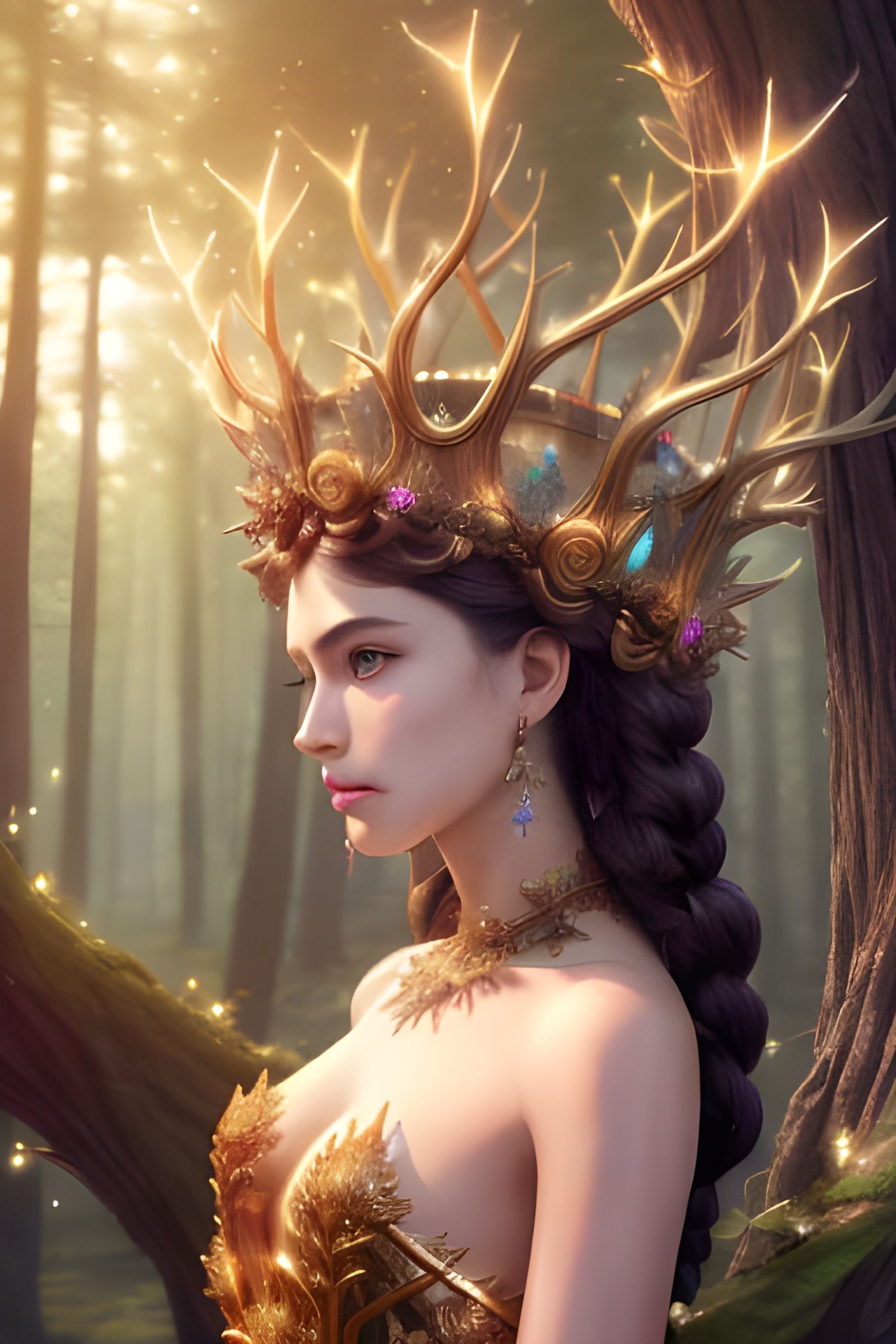Dryad Queen of the Forest  by @Lagomorph