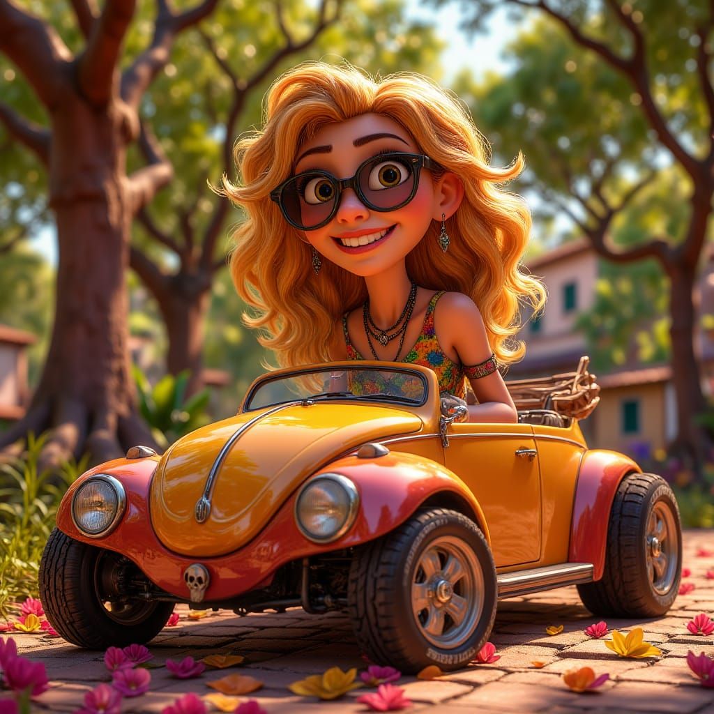Cartoon Cabrio Girl