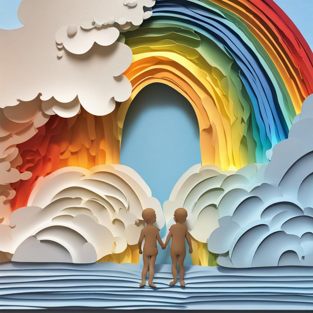 Cut Paper Rainbow  by @razorbladez2112