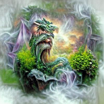powerful dragon green natural plant moss wizard dungeons and...