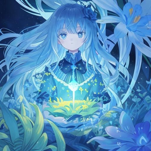 Beautiful Fairy on a Flower, Detailed Artwork