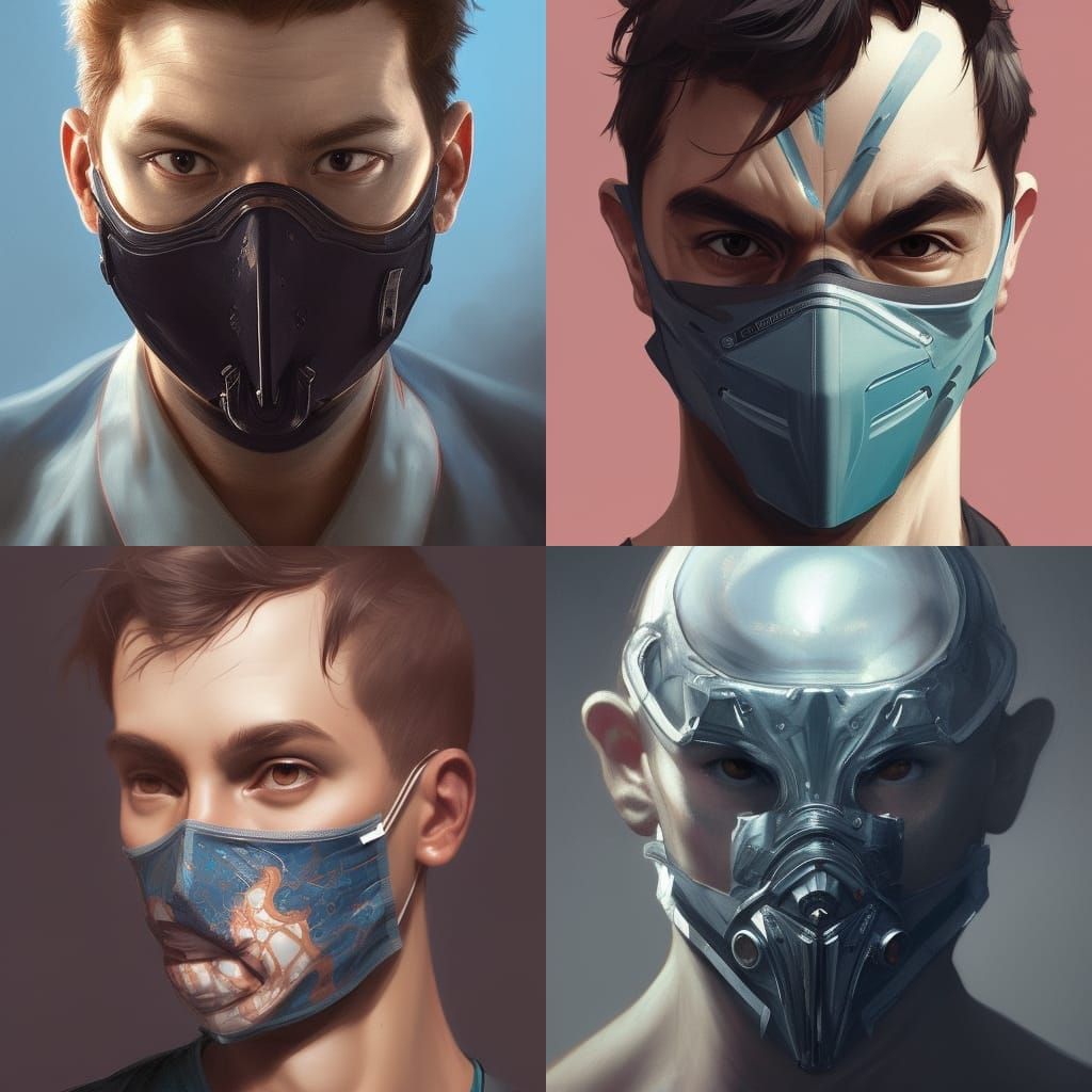 Guy with a half face mask