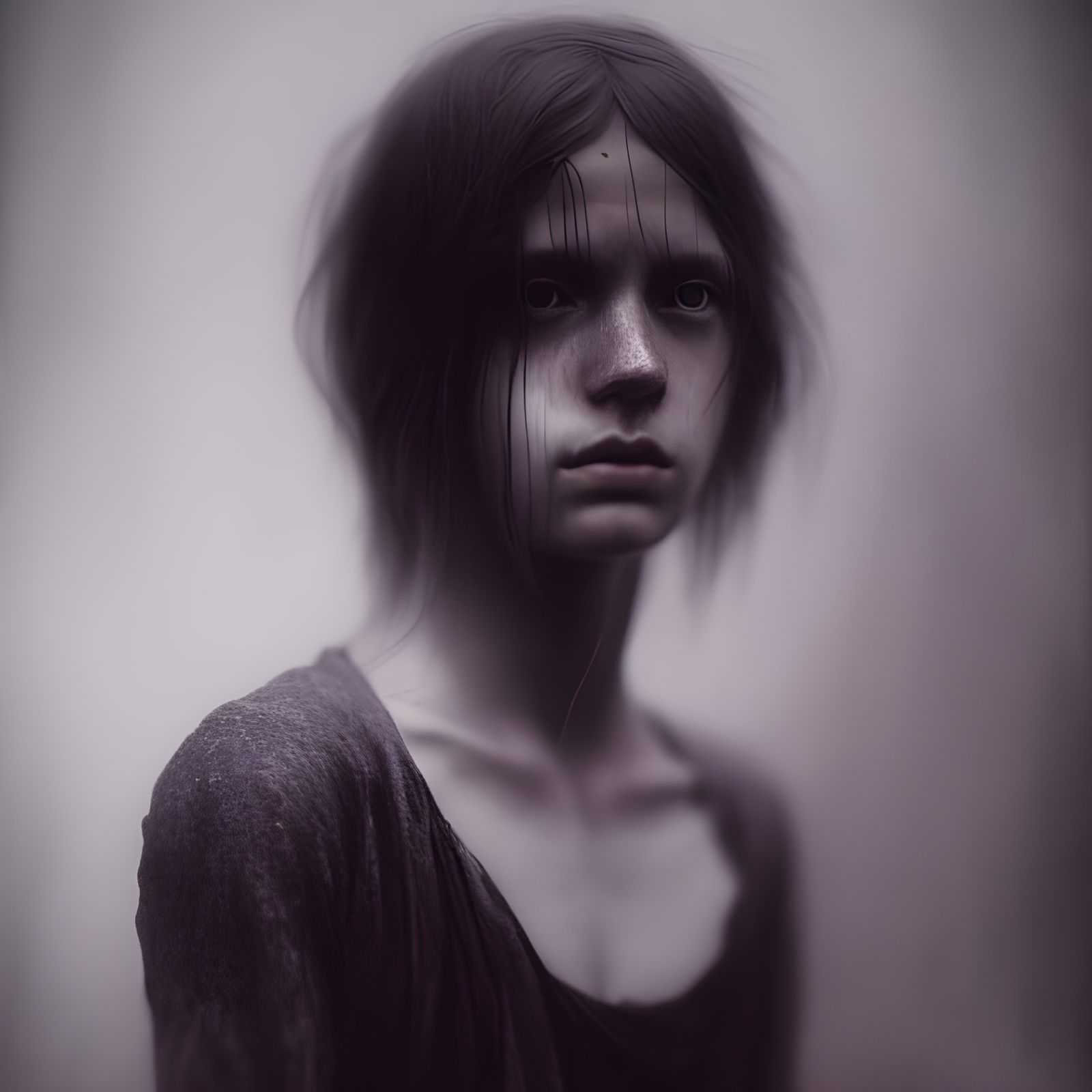 Transparent ghost, sad emo girl - AI Generated Artwork - NightCafe Creator