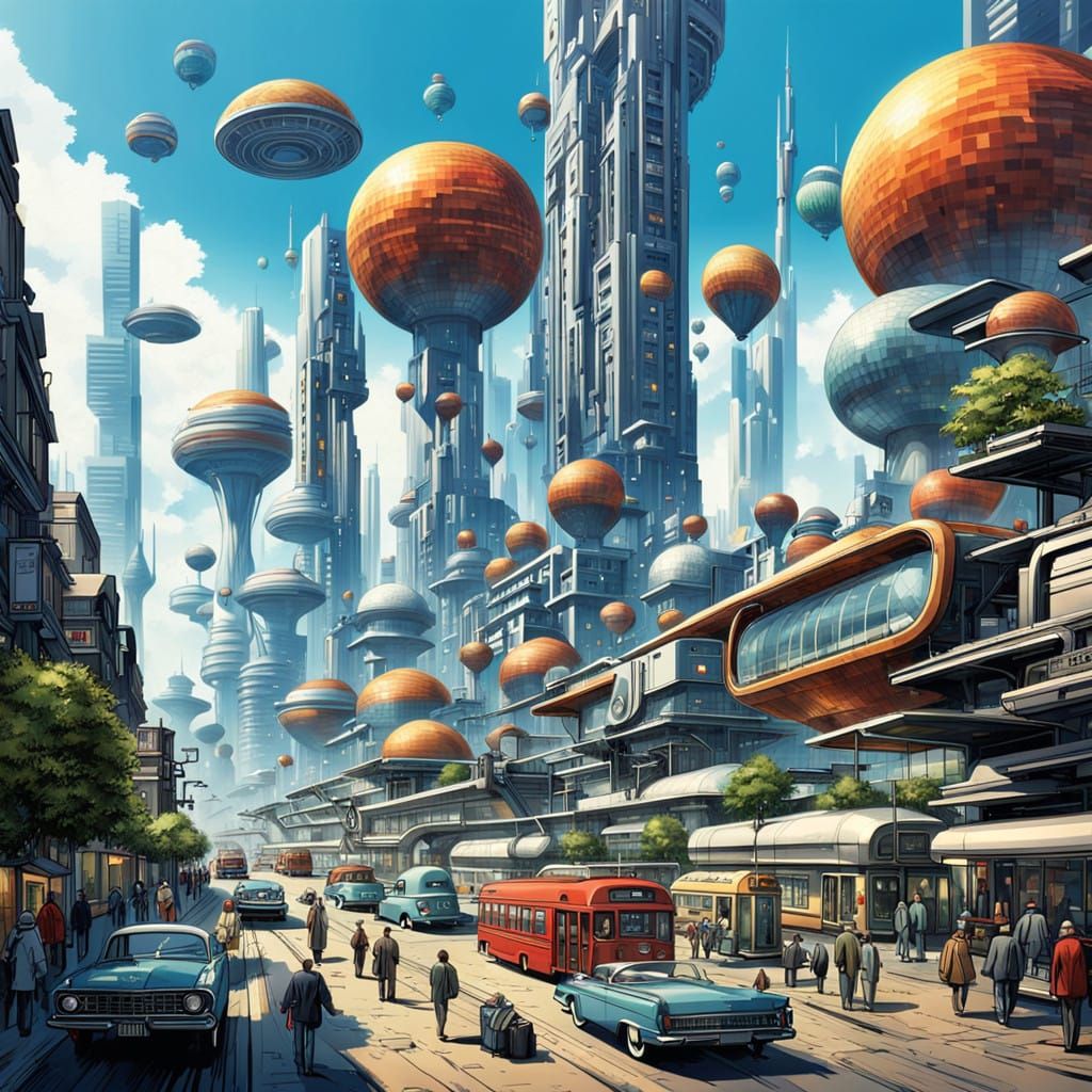 What Our Ancestors Thought 2025 Would Look Like + retro, casual, fancy + tech, metalic + science fiction ...  by @Jooyeung