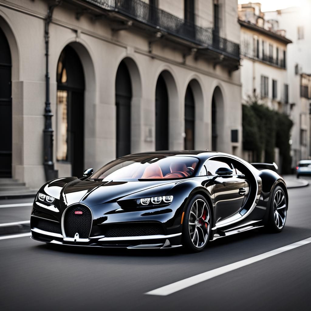 BUGATTI CHIRON IN BLACK - AI Generated Artwork - NightCafe Creator