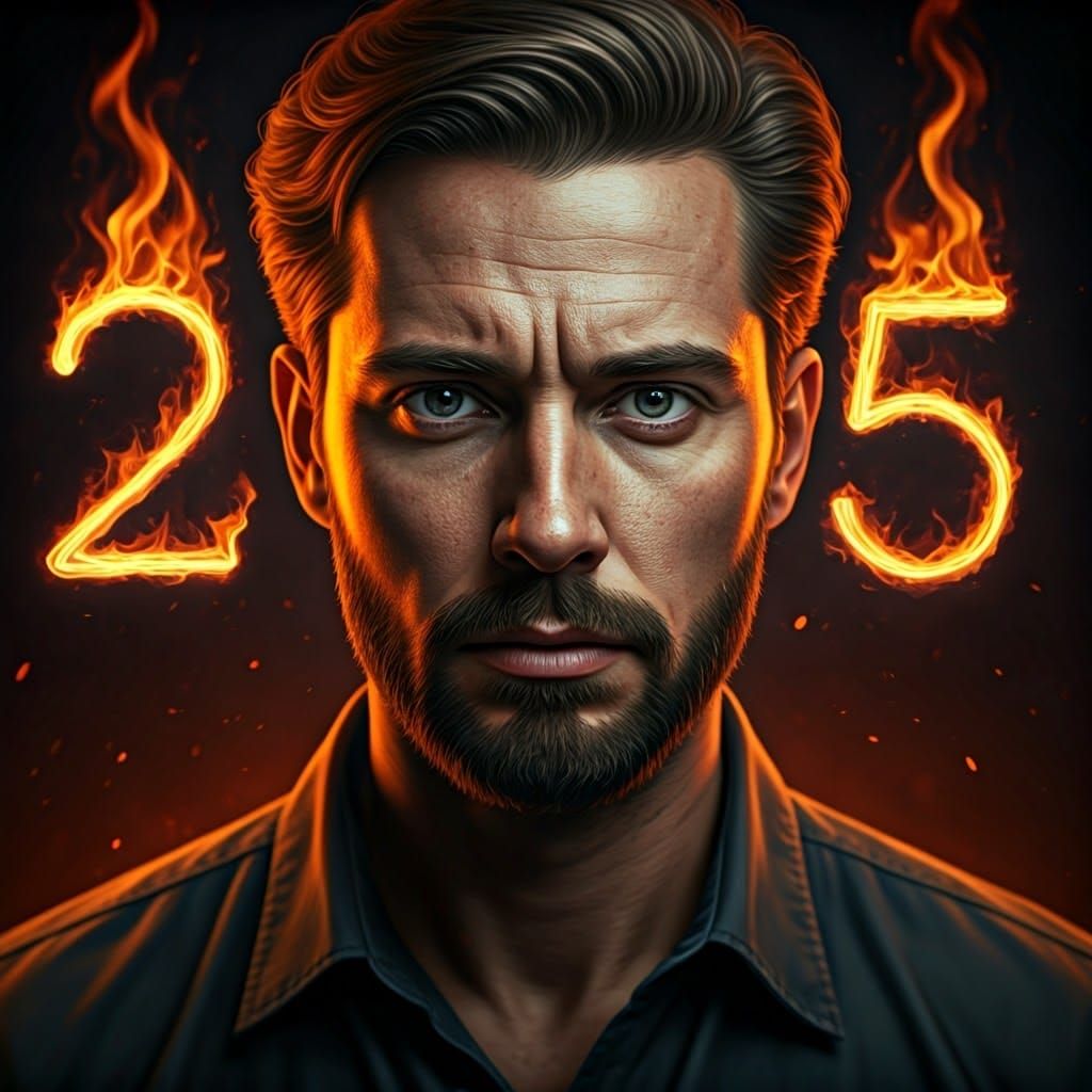 Intimate Portrait of a Person Amidst Blazing Flames