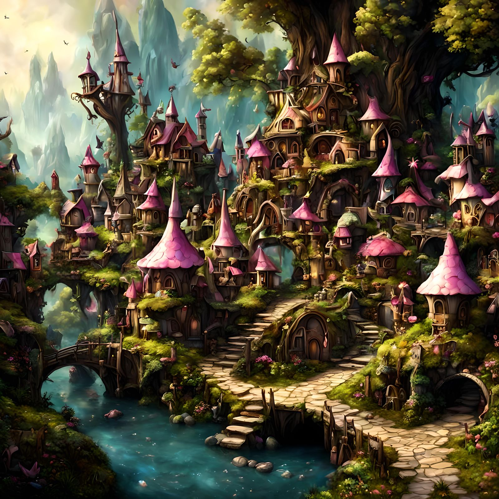 fantasy fairy village