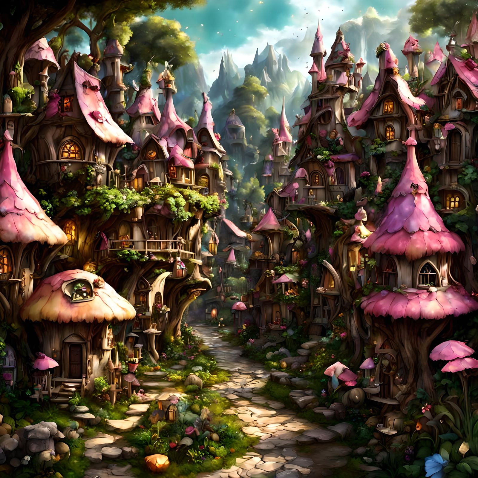 fantasy fairy village