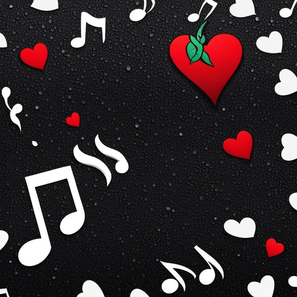 Abstract Musical Notes and Emojis