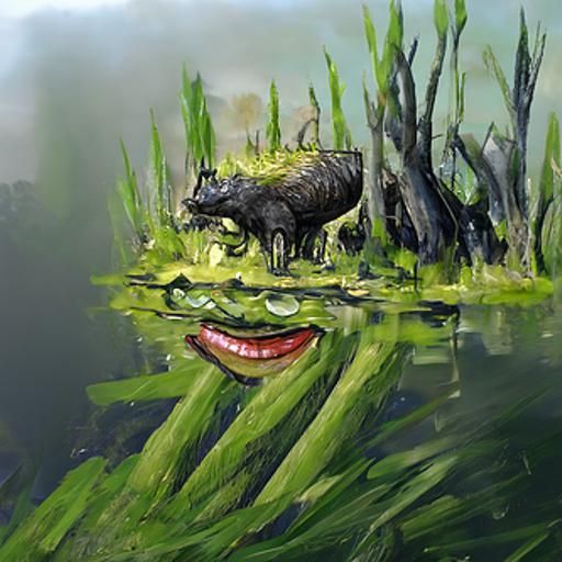 a boar made of swamp