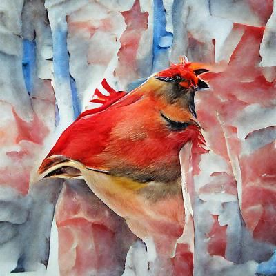 Northern cardinal Watercolor painting