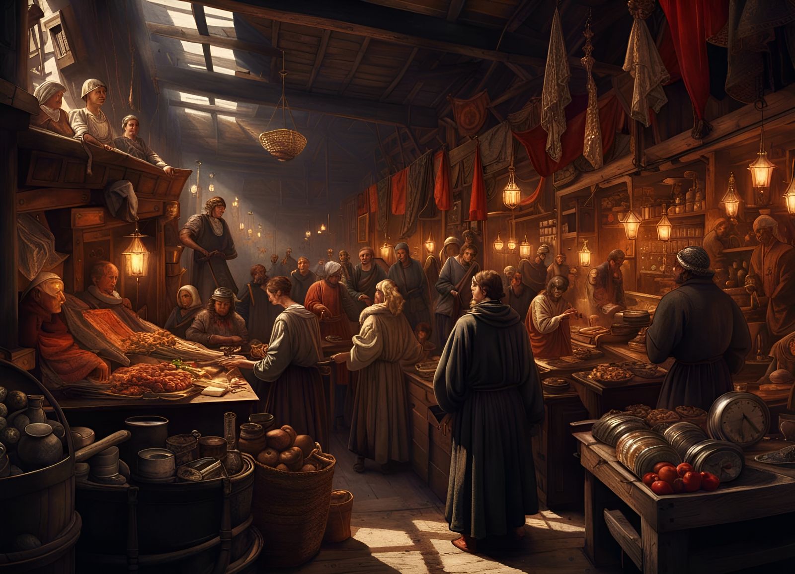 Medieval merchant market  by @The Shaper