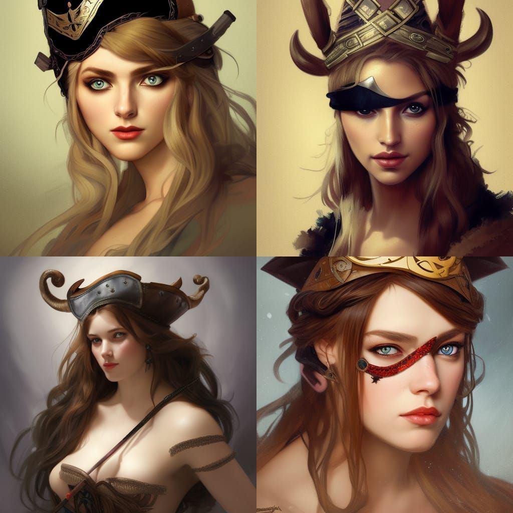 Glamour Portrait of Norse Woman in Pirate Costume