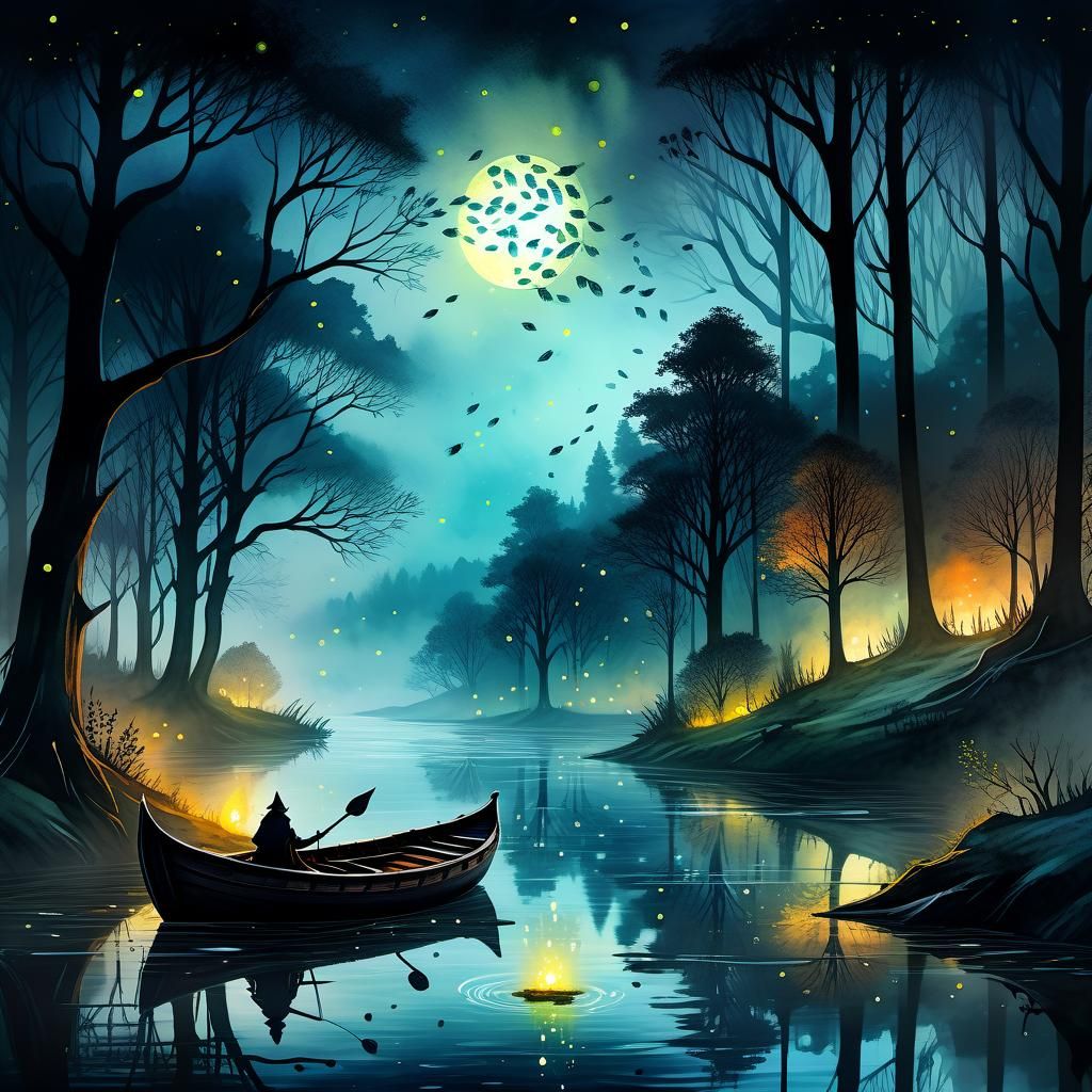 Dark night Forest