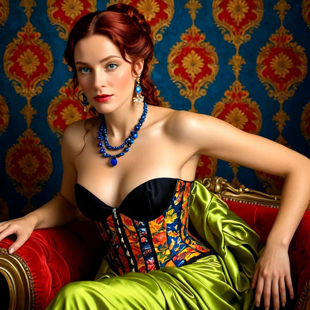 Surreal 18th Century Parisian Lady in Vibrant Attire