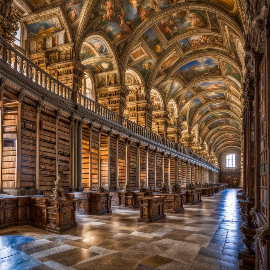 Monastery Library El Escorial Madrid   by @Purple Witch