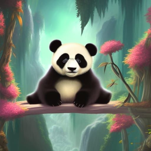 Fluffy pedro panda - AI Generated Artwork - NightCafe Creator