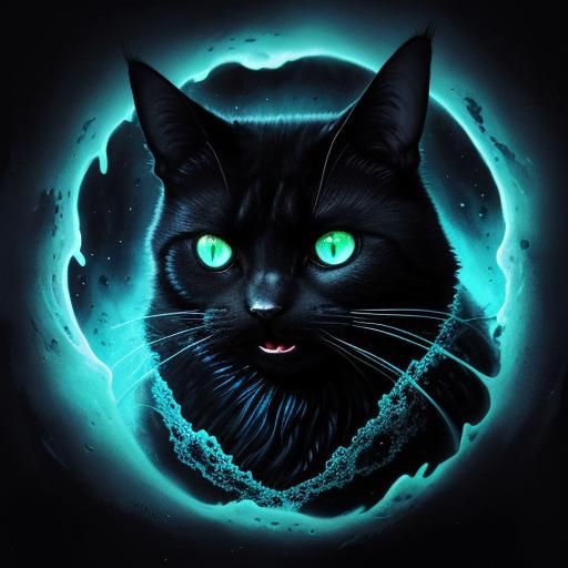 Eldritch Horror: Cat with Abyss Maw in Giger Style