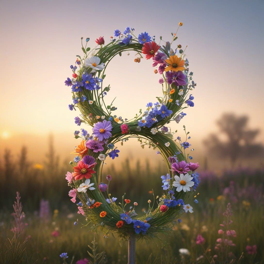 Whimsical Wildflowers as the number 8  by @Kosh