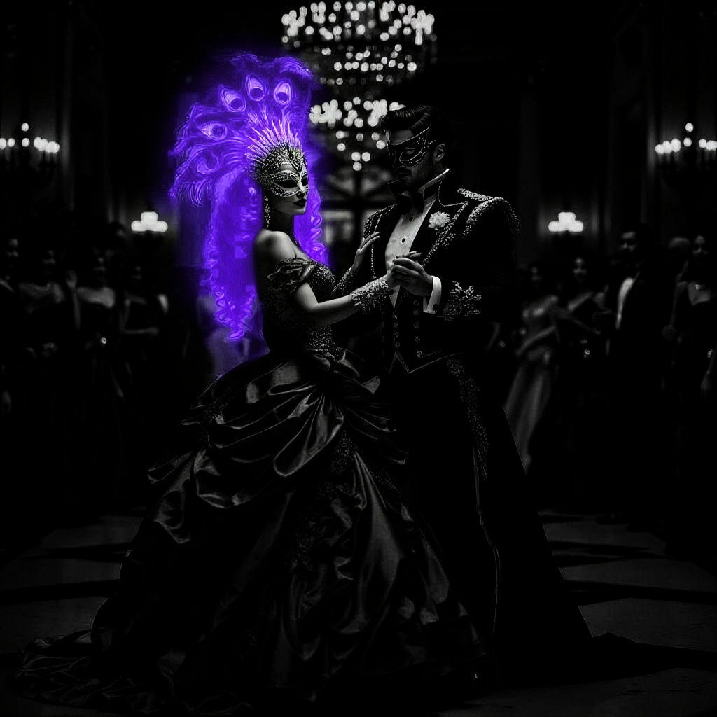 Masquerade ball in the dark. 