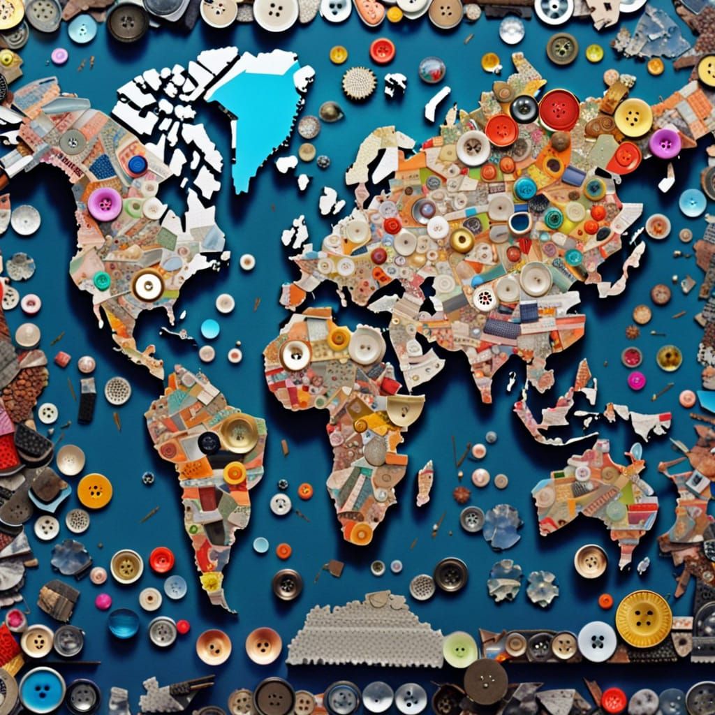 World Map Made of Recycled Materials AI Generated Artwork NightCafe