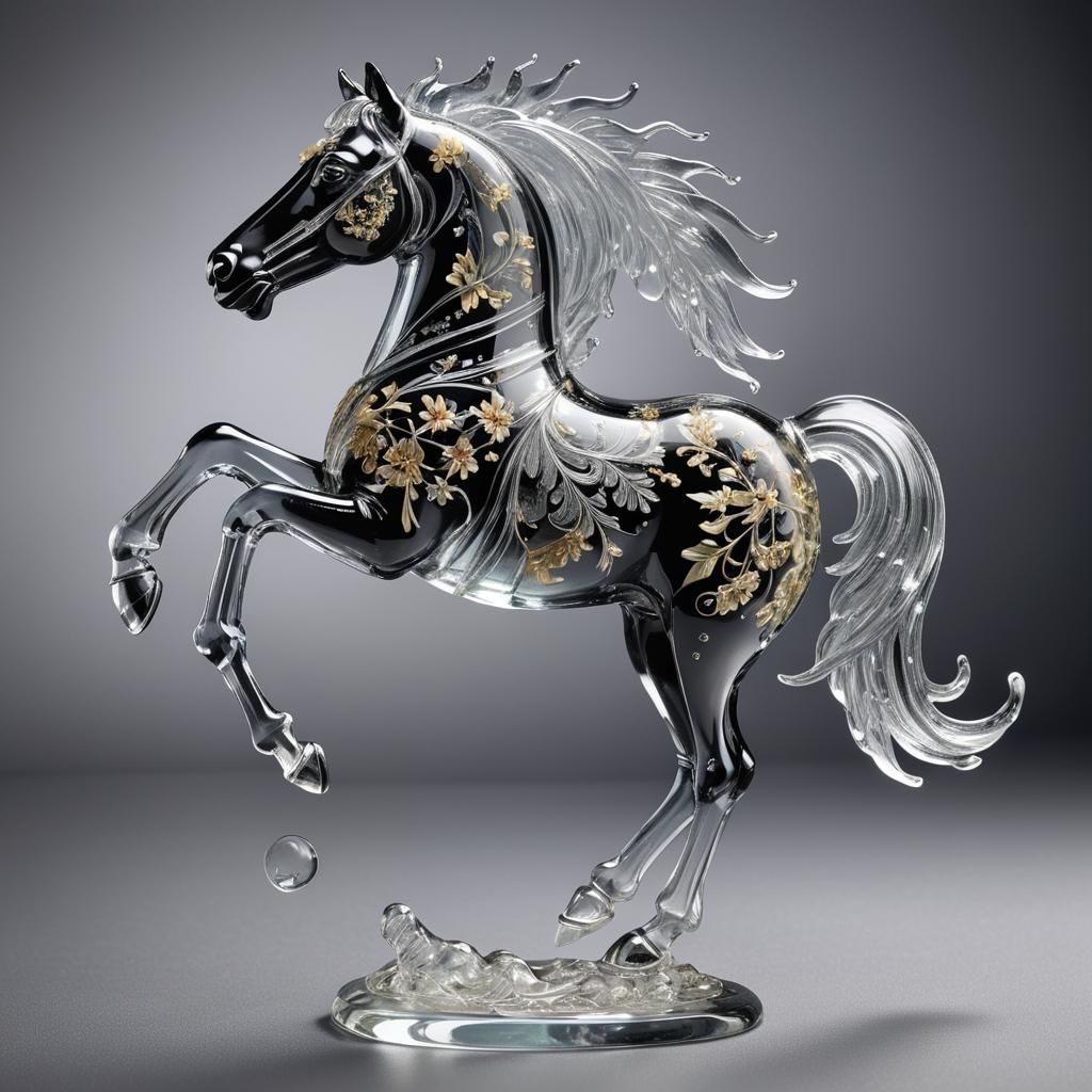 An elegant enameled glass figurine  by @Danumba