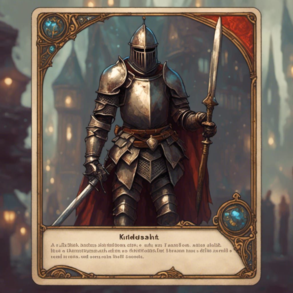 A medieval knight trading card