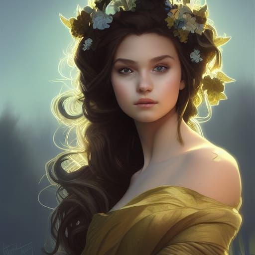 full portrait of a very young princess standing in a graveya...