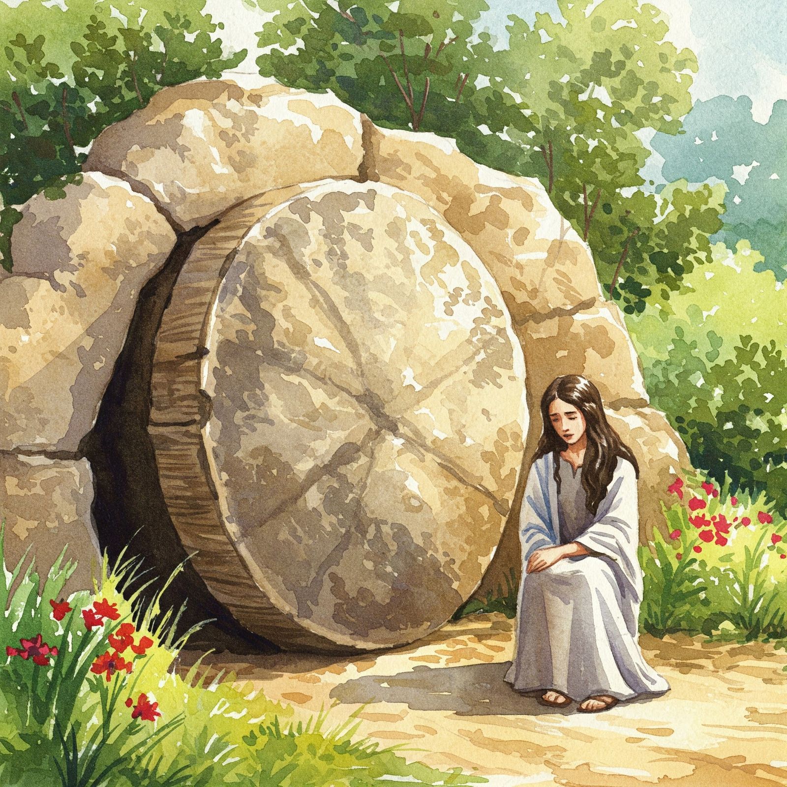 Mary in front of Jesus' tomb – GE