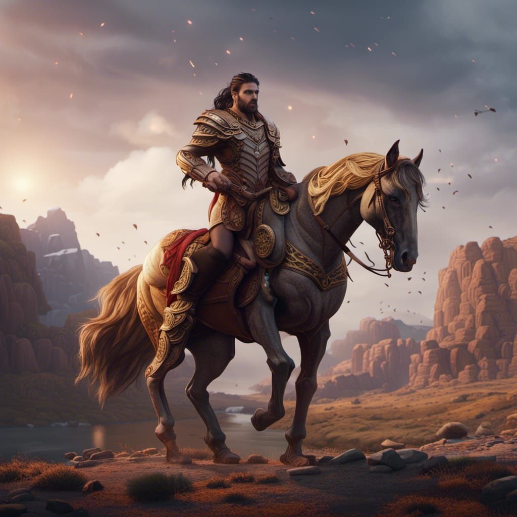 Centaur, half man half horse, detailed matte painting, deep color