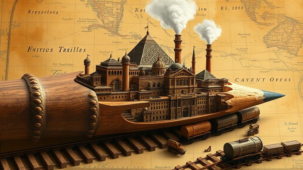 A cityscape ,carved on a pencil  by @undefined