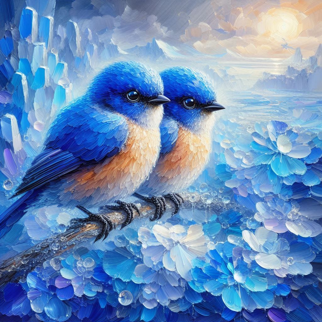 Bunting Twins Winterscape