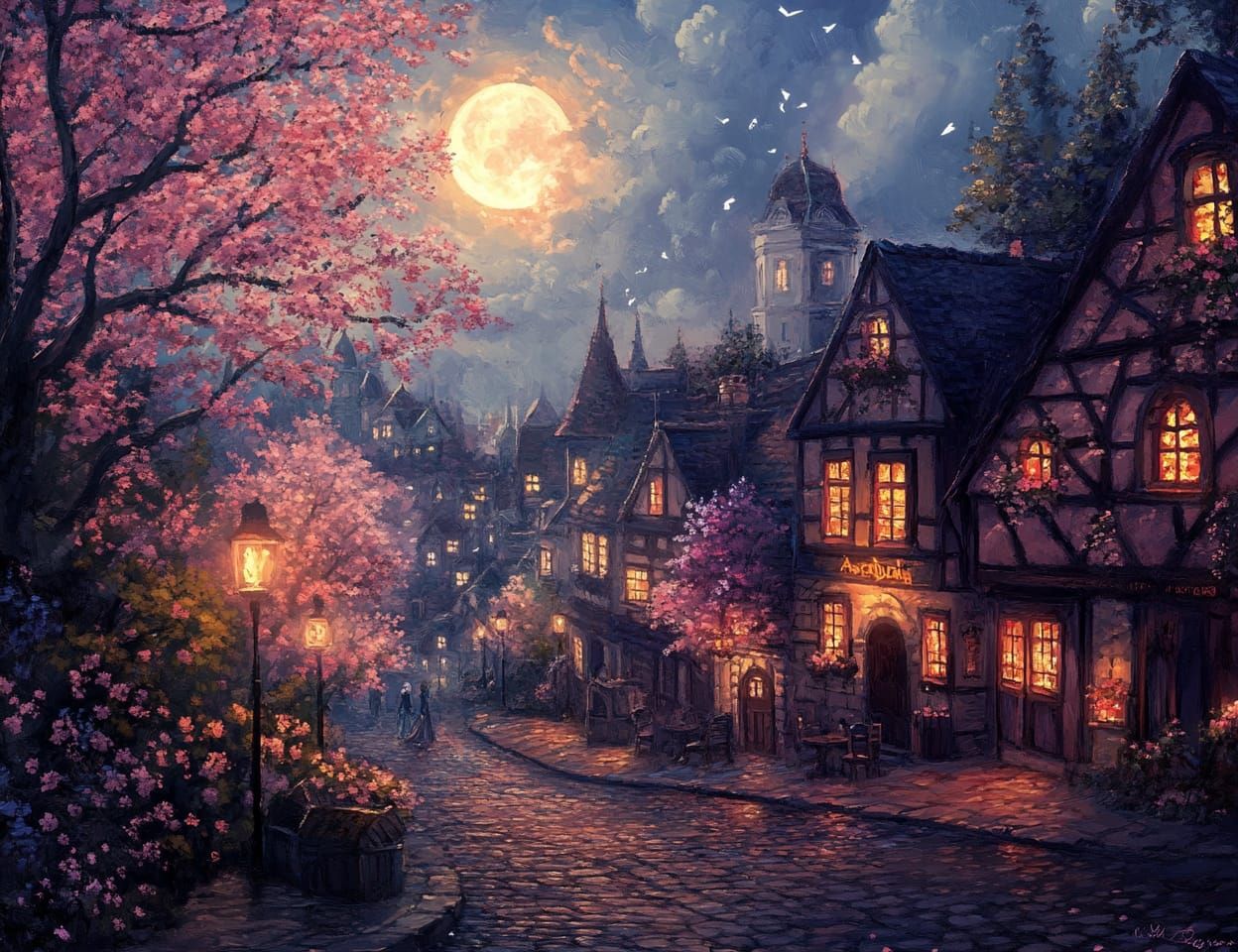moonlit village