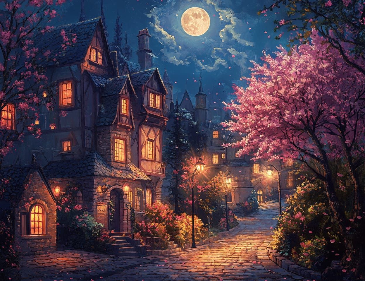 moonlit village