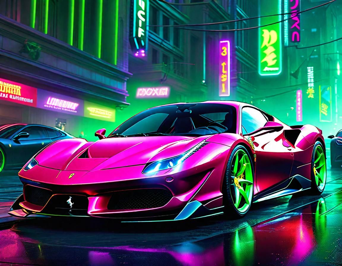 Supercar in Tokyo - AI Generated Artwork - NightCafe Creator