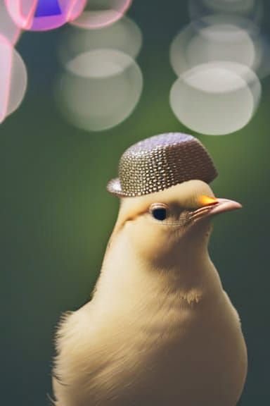 Fat chick with a hat.