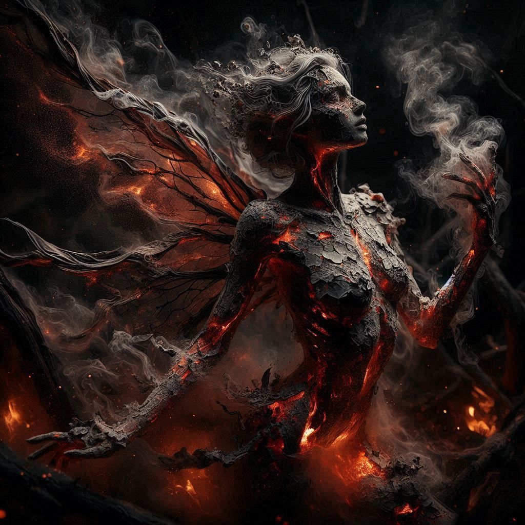 "The Scorched Sprite": A fairy born of fire.