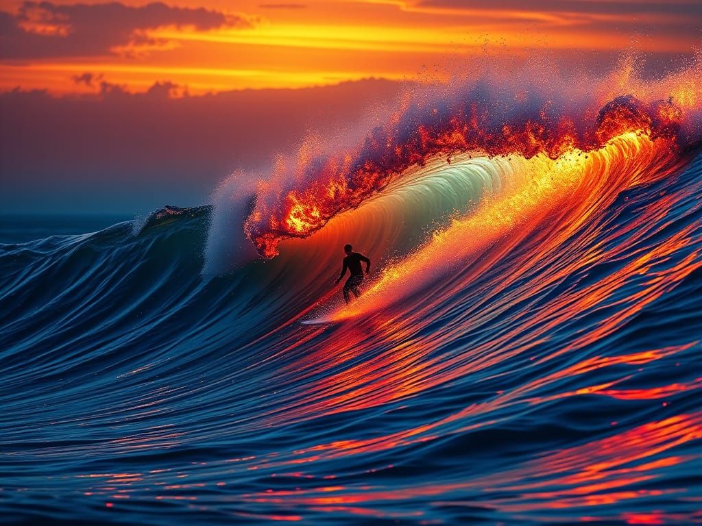 Surfing is not just a sport; it's a dance with the ocean, where every wave is a new rhythm and every ride a fleeting masterpiece....#Surfing  by @Grace