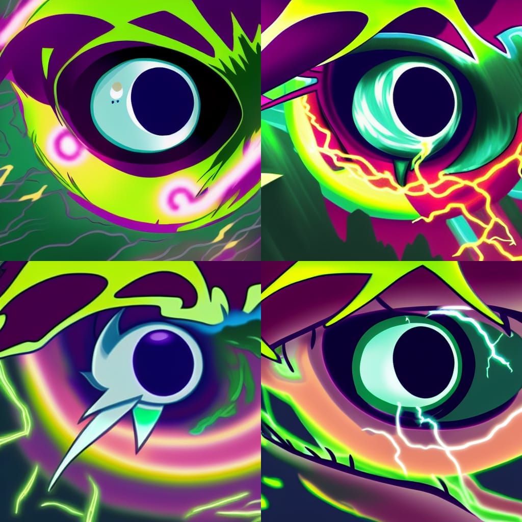 Detailed Storm, Hurricane, Brainstorm, Pokemon Style-Lime Gr...
