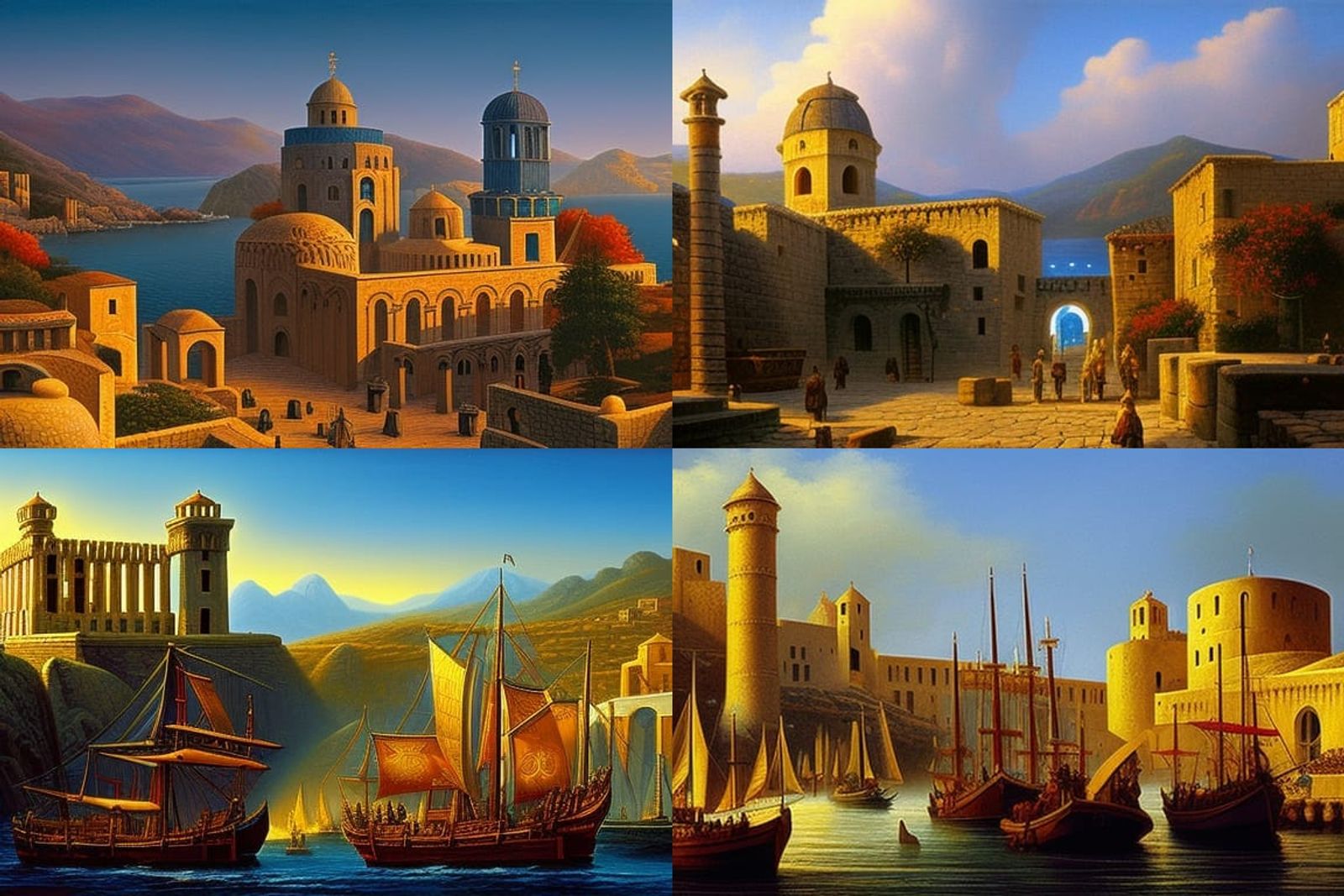 fantasy medieval port city