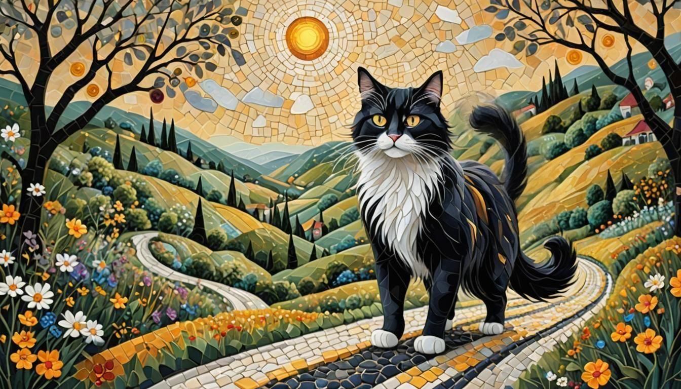 impressionism style cat