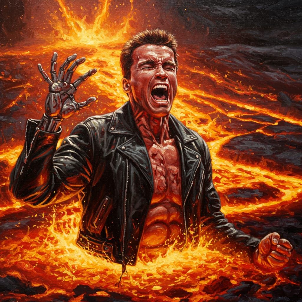 Arnold The Terminator on fire