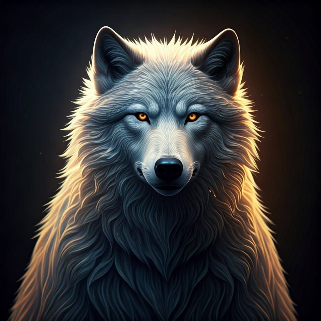 Wolf Bear Hybrid in Surrealistic HDR