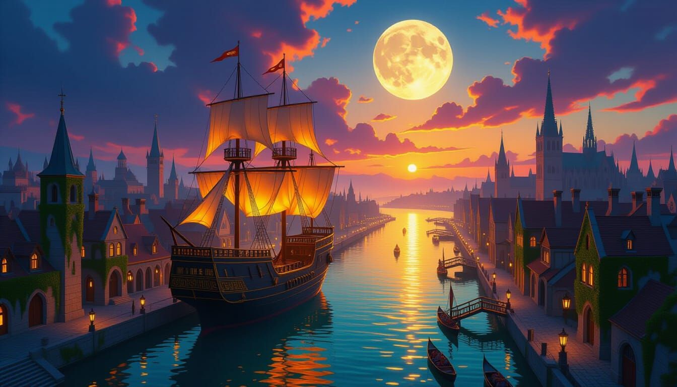 Golden harbor city  by @AYYS