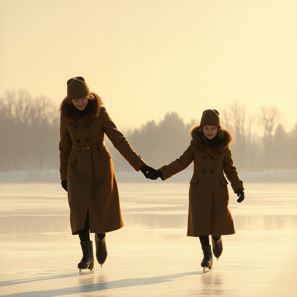 Me and my daughter skating out on the lake  by @Bubble