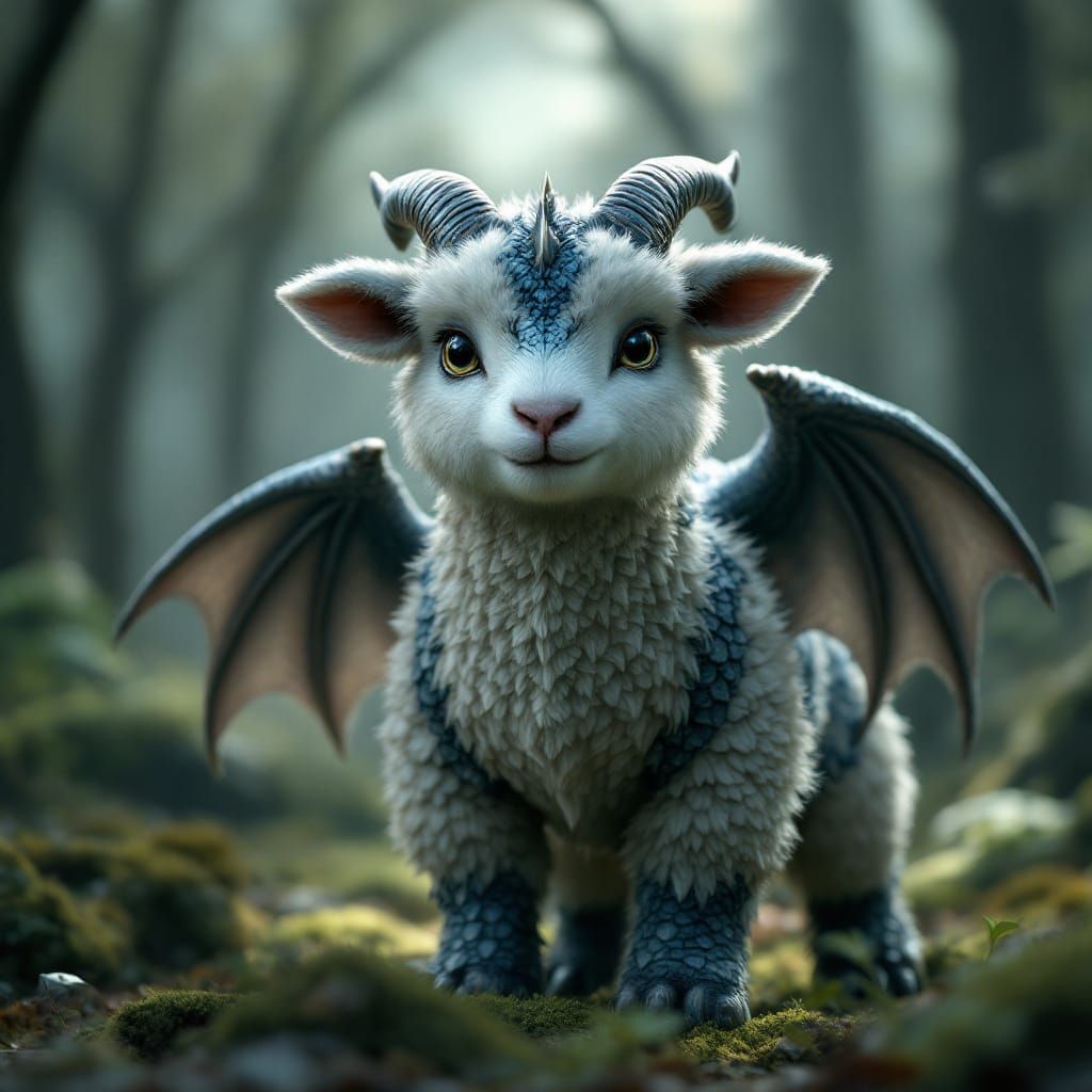 a lamb that try to be a dragon  by @Mysterious Lissy