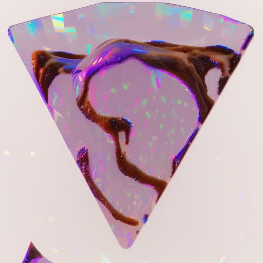 Crystal pizza 🍕 glass pizza slice 🍕 low opacity, white col...