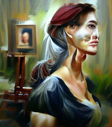 Beautiful woman with smooth, defined facial features. oil pa...
