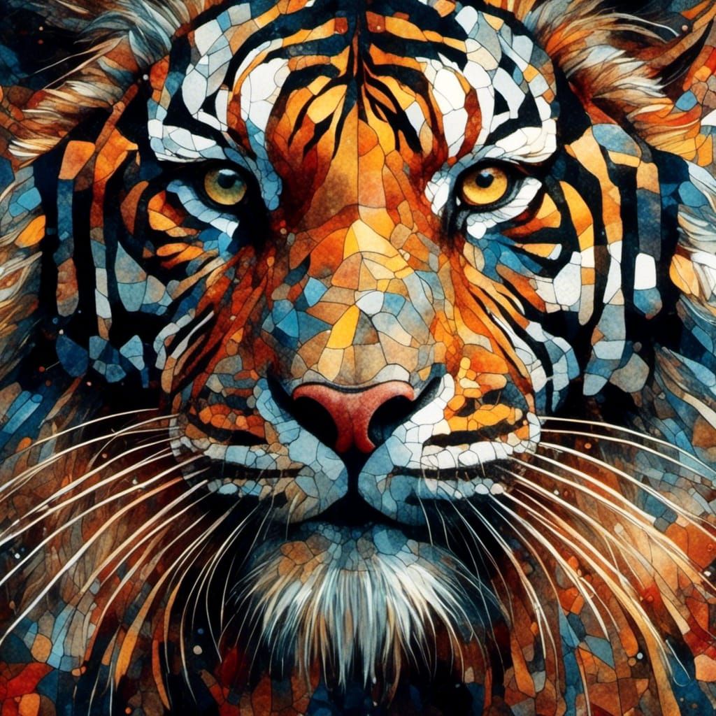 Tiger portrait - AI Generated Artwork - NightCafe Creator