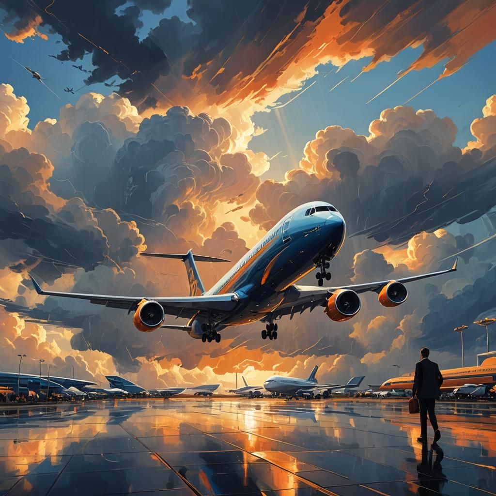 Airport Departure in Neofuturistic Style